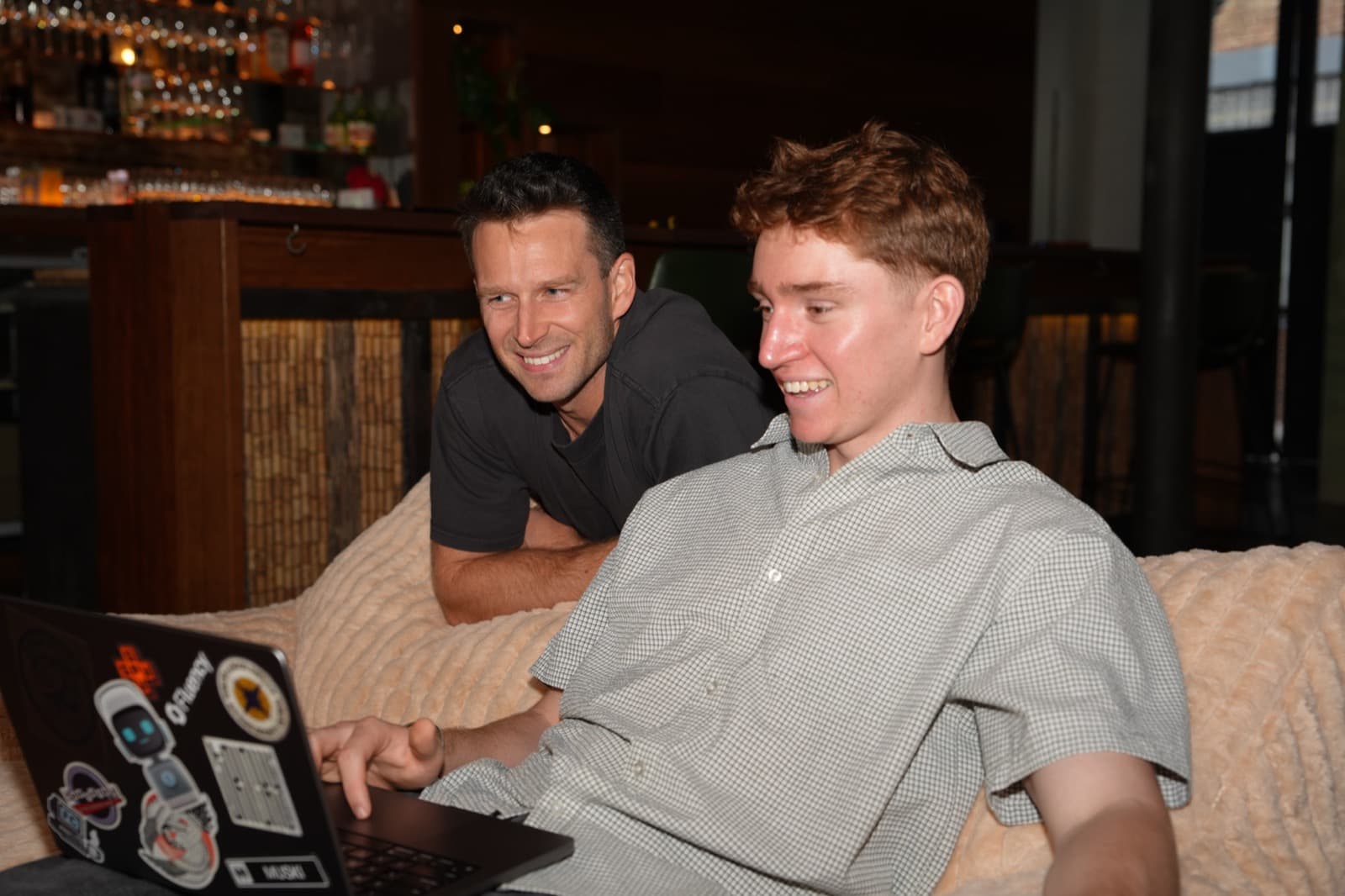 Michael and Finlay working together